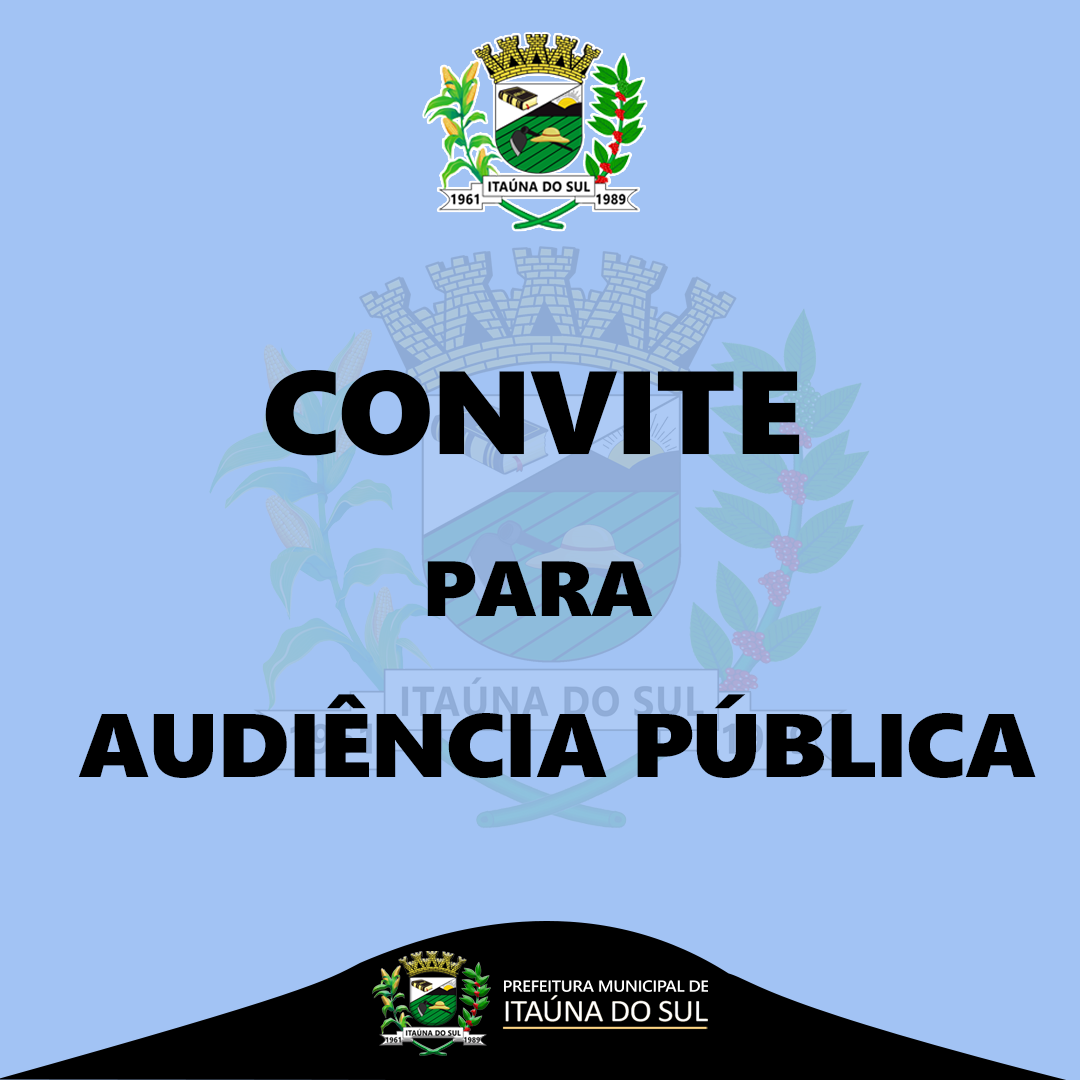 CONVITE - AUDIÊNCIA PÚBLICA