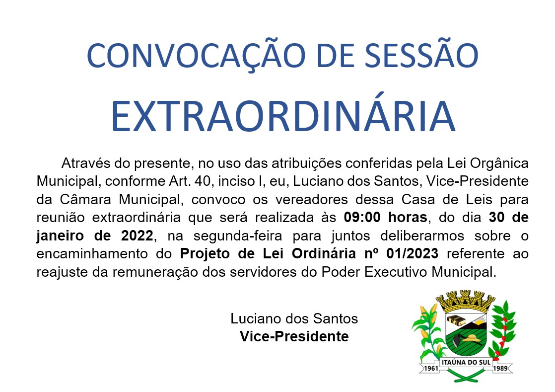 Convocação Extraordinária