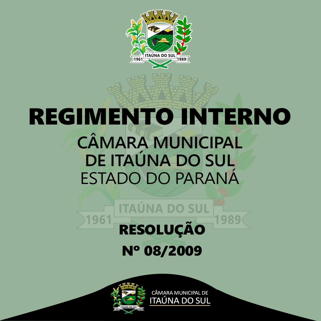 Regimento Interno - Resolução 08-2009